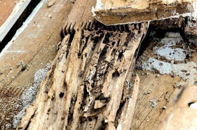 Termite damaged wood.